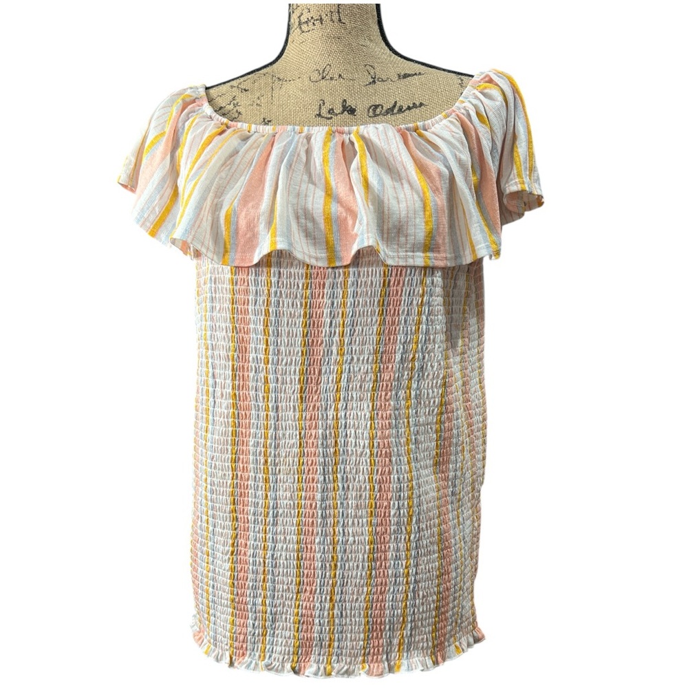 Love & Joy EC Striped Off-Shoulder Women's Top. Size 2X